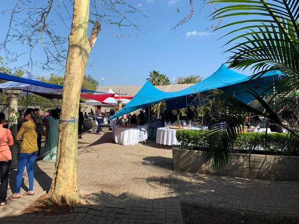 Outdoor event with canopy