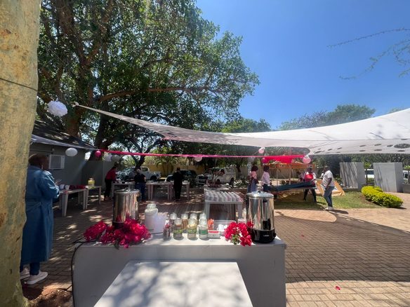 Outdoor event with catering